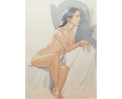 Kate Hanlon - Nief, profile portrait, watercolour, signed and dated lower left, 35 x 23cm; together with two other figure stu