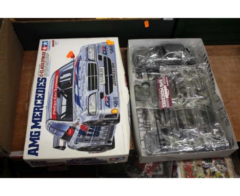 A boxed Tamiya kit model of an AMG Mercedes C class DTM D2 1:24 scale (appears complete)