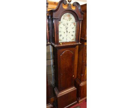 Alexander Millar of Montrose - an early 19th century oak longcase clock, having a 12" painted arched dial with subsidiary sec