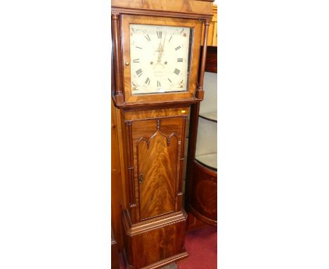 D. Collier of Eccles - a circa 1830 mahogany longcase clock, having a 14" painted square dial with subsidiary seconds dial an