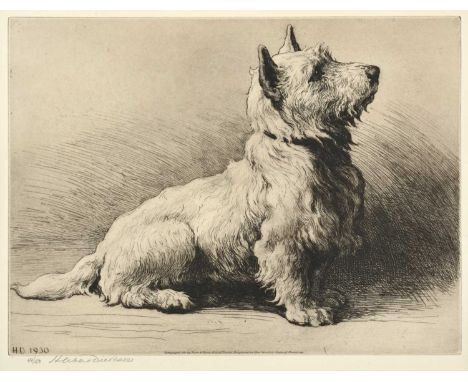 Herbert Dicksee RE (1862-1942)"A West Highlander"Signed in pencil, numbered 69/150 with blind stamp, a black and white etchin