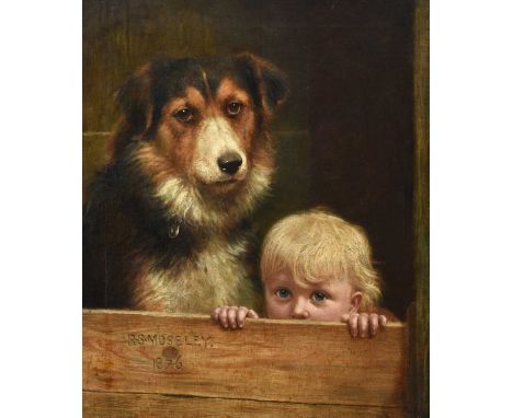 Richard S Moseley (1843-1914) The best of friends Signed and dated 1876, oil on canvas, 60cm by 49.5cmIn fully restored condi