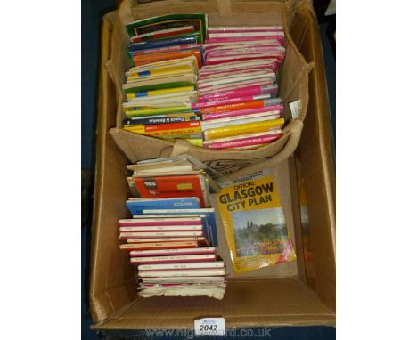 A box with bag and loose quantity of Ordnance Survey Maps