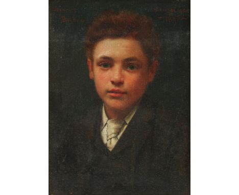 William Savage Cooper (British 1861-1943), a portrait of a boy, inscribed 'Sydney Baynes', oil on canvas, signed and dated 18