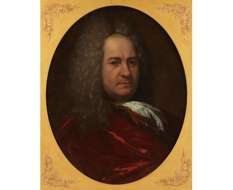 Mid-18th century English School, a bust-length portrait of a gentleman, oil on canvas, 58 x 46cm, oval. 
