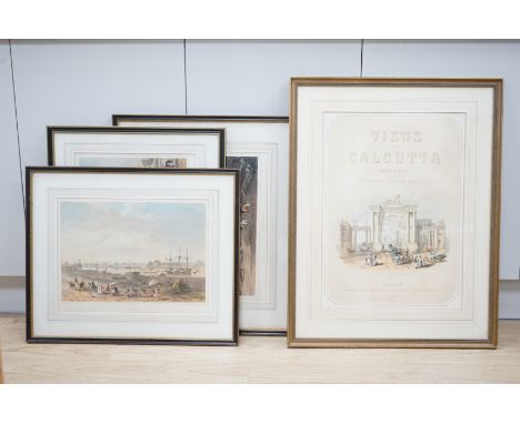 After Sir Charles D'Oyly (1781-1845), three colour lithographs comprising ‘Garden Reach’, ‘Esplanade’ and ‘View in Clive Stre