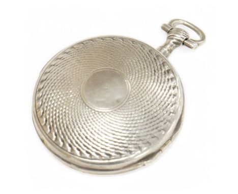 A George III fob watch shaped engine turned silver vinaigrette, Ledsam &amp; Vale, Birmingham,  1818, 32mm. Condition - poor 