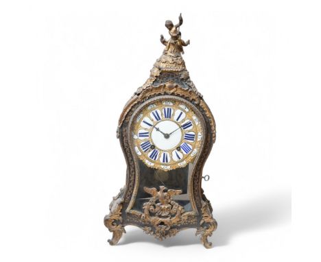 A large Louis XIV/XV Boulle work bracket clock, early 18th century, by Idelot, Paris, with pendulum and key, 74cm high. Condi