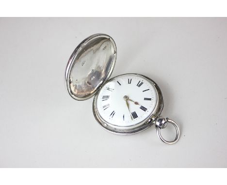 A silver hunter cased pocket watch, the movement signed Ray, Battle, London hallmark 1822