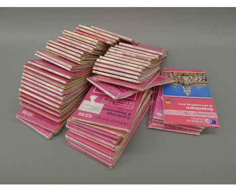 A quantity of Ordnance Survey maps.