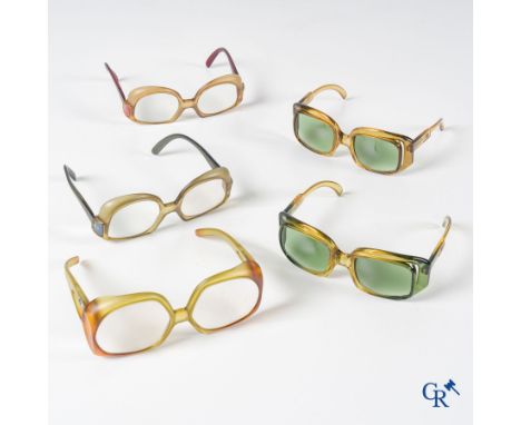 Fashion/Vintage: Christian Dior. 5 vintage glasses. Circa 1970. | 