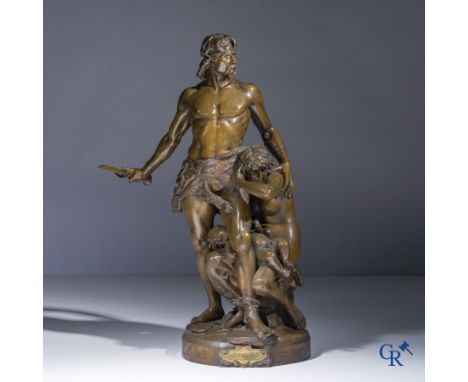 Emile André Boisseau (1842-1923) La défense du foyer (médaille d'honneur), an imposing bronze statue. Foundry stamp AP-Sociét
