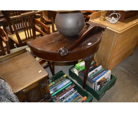 A Chippendale style mahogany fold over card table  AF