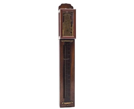 A 20th century Japanese Shaku Dokei 'pillar' wall clock: the short-duration weight-driven movement having a verge escapement 