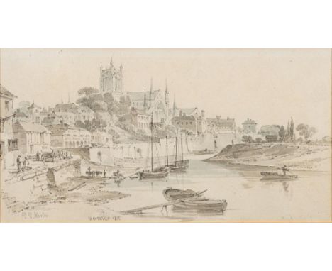 Paul Sandby Munn [1773-1845]-Worcester Cathedral and the River Severn,:-signed, inscribed and dated Worcester 1815 lower left