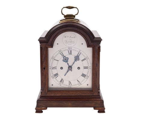 William Smith, London a Georgian-style mahogany bracket clock: the eight-day duration double-fusee movement striking the hour