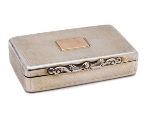 A William IV silver snuff box, maker Charles Rawlings &amp; William Summers, London, 1830: of rectangular outline with engine