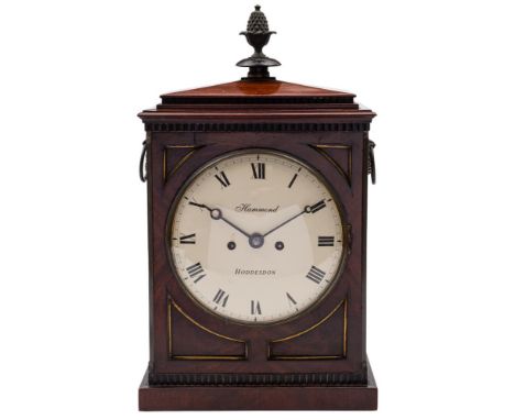 Hammond, Hoddesdon a Regency bracket clock: the eight-day duration movement striking the hours on a bell with the backplate e