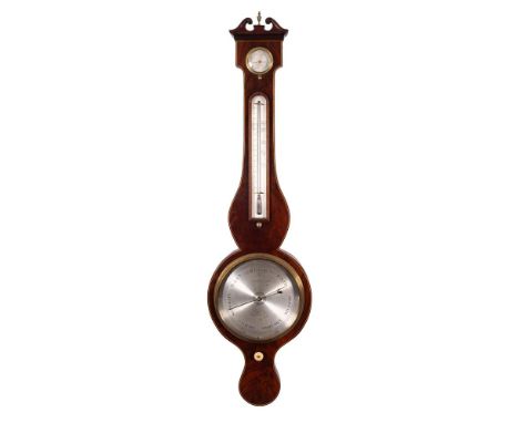 Thomas Rubergall, Coventry Street, London a mahogany wheel barometer: the eight-inch round silvered dial engraved with usual 