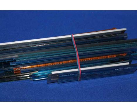 LOT OF DRAWING OFFICE EQUIPMENT including Sinclair Oxford 200 calculator, slide rules, Pantograph, Trammels, set squares etc.