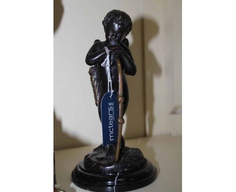 PAIR OF BRONZE CHERUB FIGURES OF 19TH CENTURY DESIGN