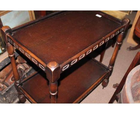 ERCOL DARK OAK TEA TROLLEY