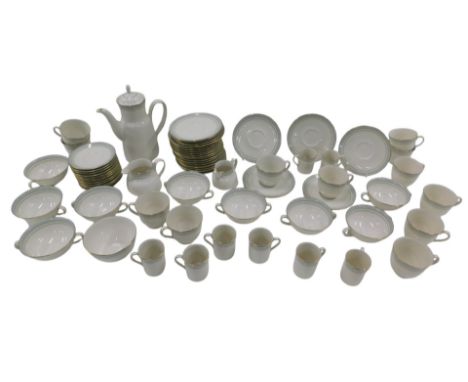 An extensive Royal Doulton Berkshire pattern part tea and coffee service, to include coffee pot.