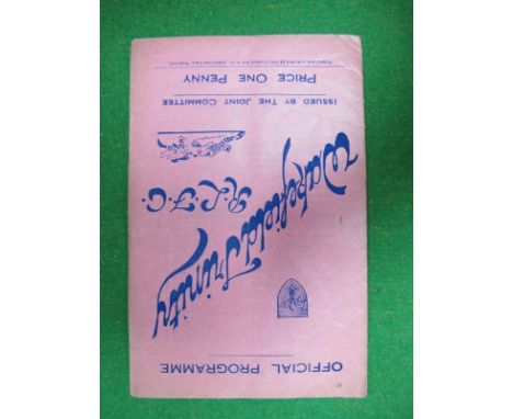 Wakefield Trinity 1934-5 Programme, v Leeds dated December 25th 1934, (pin hole spine tear).