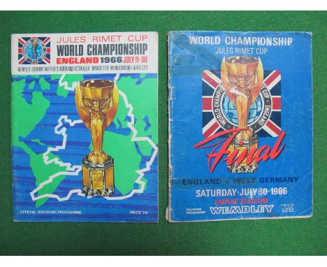 1966 World Cup Final Programme, England v. West Germany (tape residue, colouring), together with tournament brochure. (two)