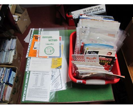 Watford & Barnsley Away Friendlies, Emley & Other Programmes, Sheffield Speedway memorabilia, sporting autographs including 1