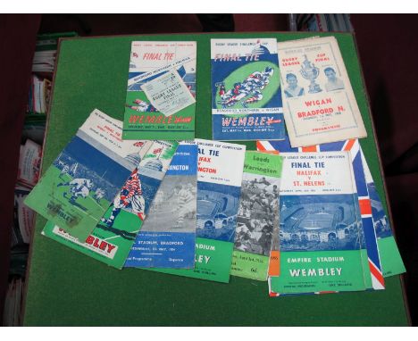 Rugby League Cup Final Programmes 1948, and song sheet and pirate, 49 and ticket, 50, 53, 54 and replay, 56, 58 and song shee