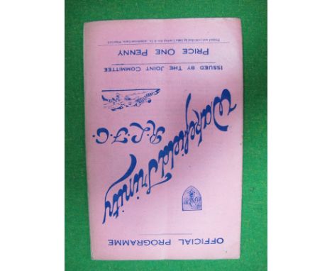 Wakefield Trinity 1934-5 Programme, v Hull dated November 17th 1934 (pin hole). 