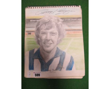 Sheffield Wednesday Album of Pastel and Pencil Player Portraits, circa 1982. Eighteen images and manager. Each bearing signat