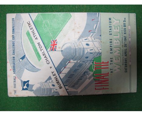 1947 F.A. Cup Final Programme, Charlton Athletic v. Burnley, (foxing, spine wear).