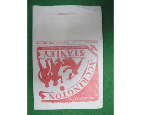 Accrington Stanley 1948-9 Programme, v. Southport, dated October 30th 1948. Error to centre page - listed v. Chorley.