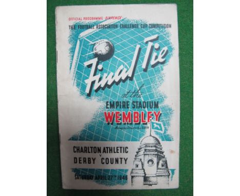 1946 FA Cup Final Programme, Charlton Athletic v Derby County (slight creased). 