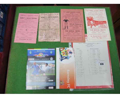 Barnsley Football Programmes ;1944-5 Single Sheet Football Programme v Sheffield Wednesday dated 16th December (grubby) and 5