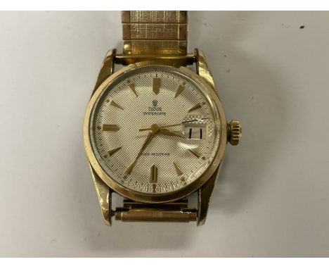 A gents vintage gold plated Tudor Oysterdate wristwatch with later strap, serial numbers 206922/7939, circa 1970.