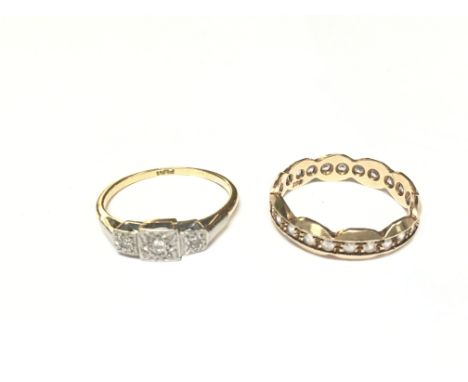 Two high grade gold vintage diamond rings. 4.59 grams.