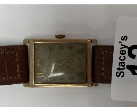 A gents 9ct gold cased vintage wristwatch