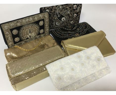 A collection of 10 vintage beaded and mesh bags various