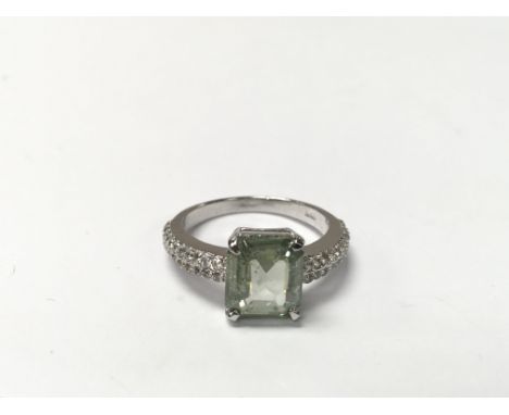 A silver ring set with moissanite  - NO RESERVE