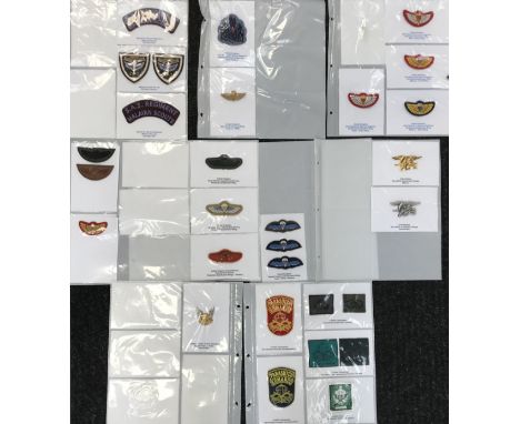 A good selection of modern British Special Forces embroidered patches and metal badges, plus other patches / badges from vari