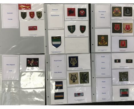 A good selection of modern British and Colonial regimental embroidered patches / flashes. To include: Royal Military Police, 