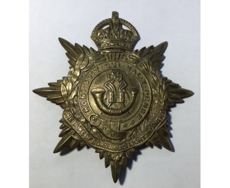 The Duke of Cornwalls Light Infantry Valise Plate Badge, Kings Crown 1922-27. Army of Occupation after World War I.