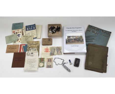 WW2 era service medals, papers, and other items relating to T.3779389 Dvr A.Lee of the Kings Regiment, and latterly the Royal