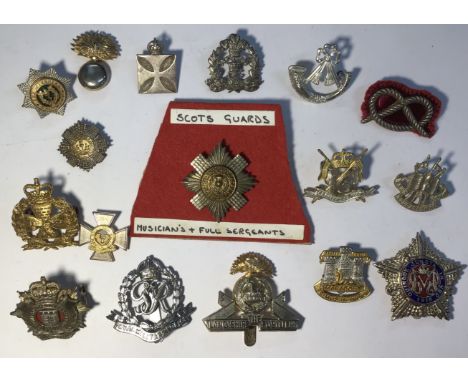 Collection of British Military Officers and NCO’s Cap/Collar badges. Includes Army Chaplains silvered cap badge.