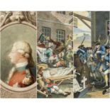 THREE 19TH C. COLOURED PRINTS, comprising mezzotint portrait of George Prince of Wales, later King