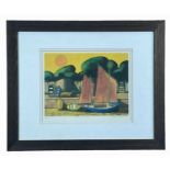 ‡ STAN ROSENTHAL limited edition (60/450) print - entitled verso 'Lugger at Porthclais', signed in