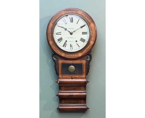 AMERICAN DROP DIAL WALL CLOCK, Jerome, New Haven, USA, two-train movement, the dial with Roman numeralsProvenance: private co